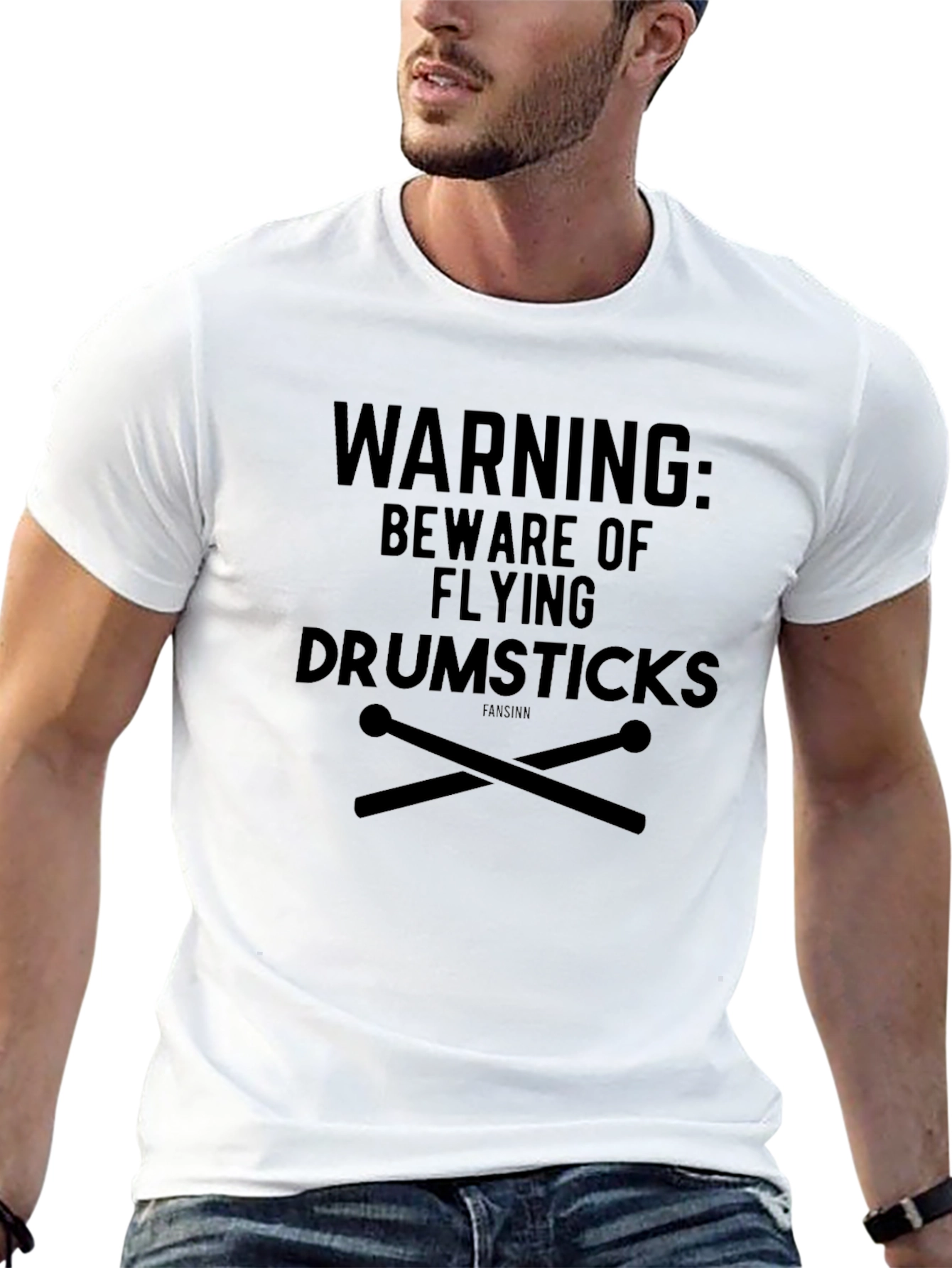 Warning Flying Drumsticks Graphic Tee