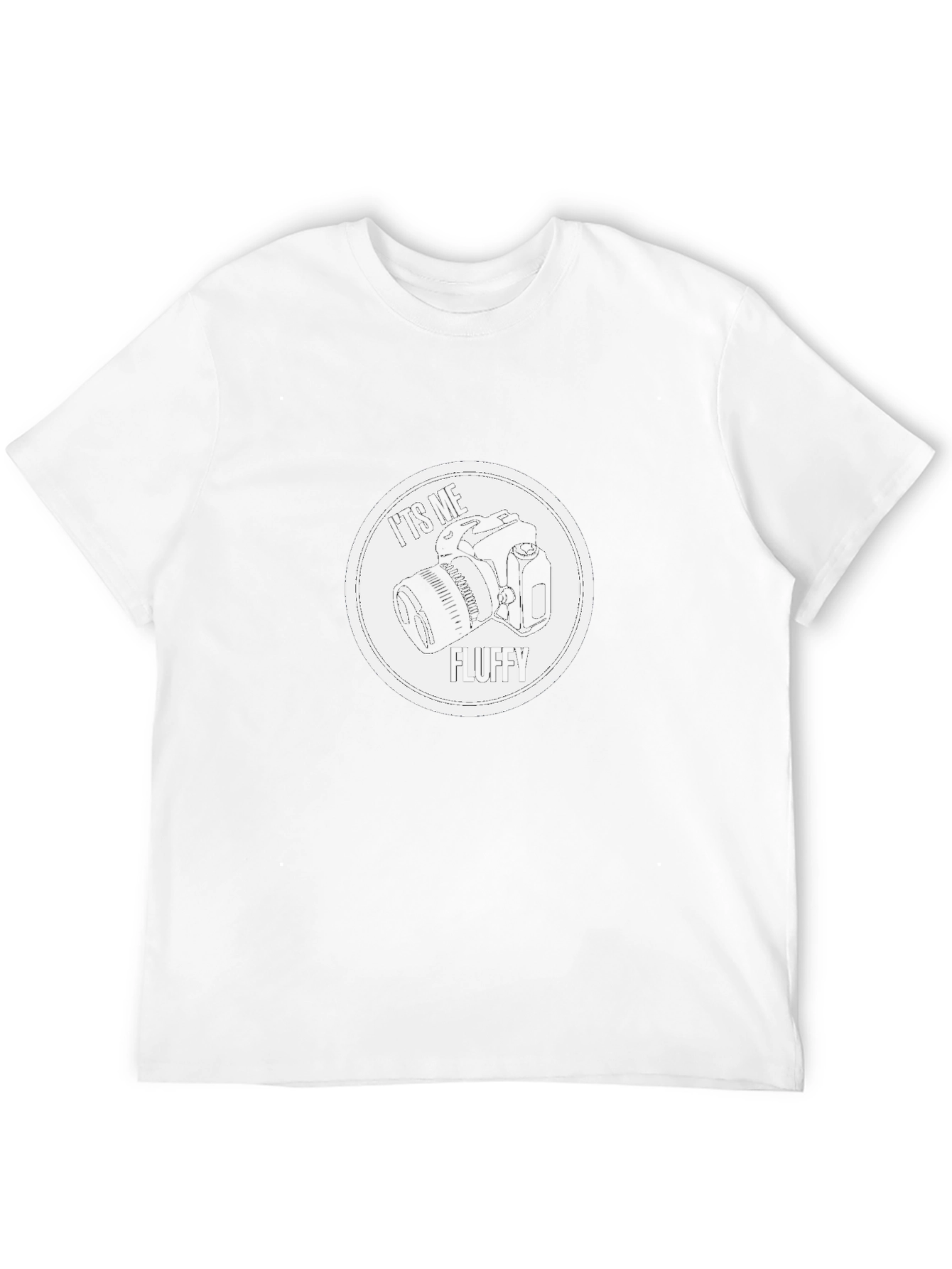 Its Me Fluffy Camera Black T-Shirt