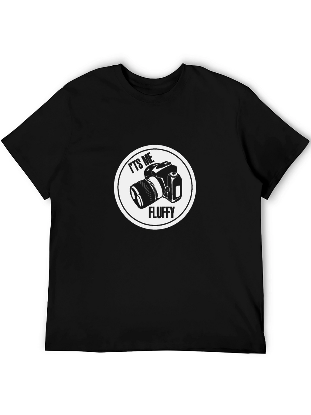 Its Me Fluffy Camera Black T-Shirt