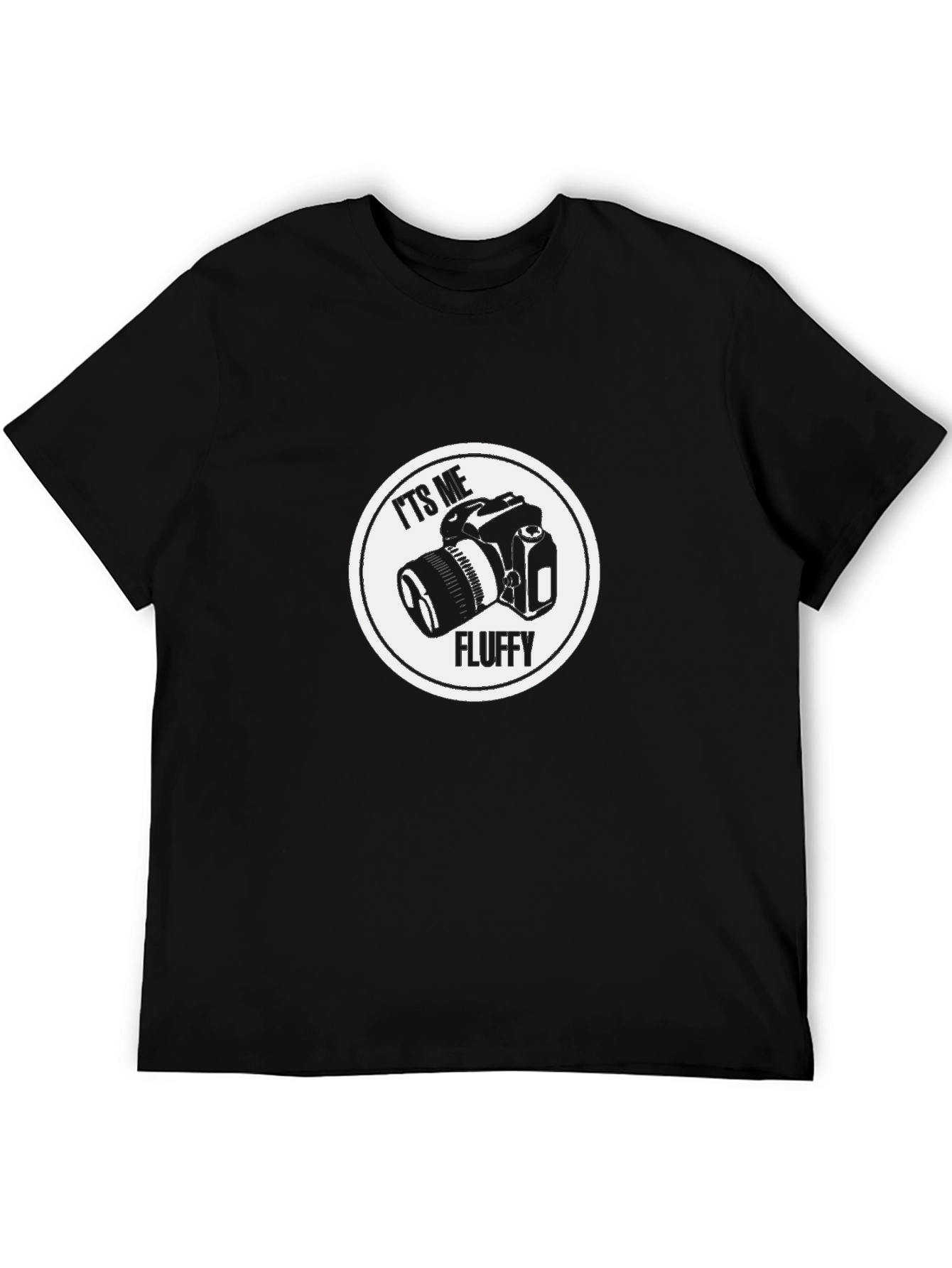 Its Me Fluffy Camera Black T-Shirt