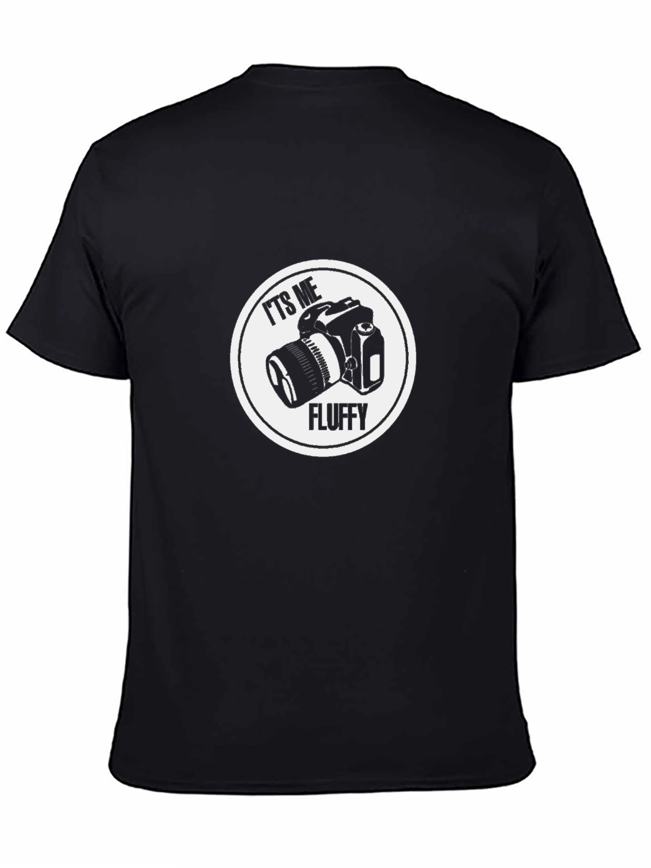 Its Me Fluffy Camera Black T-Shirt