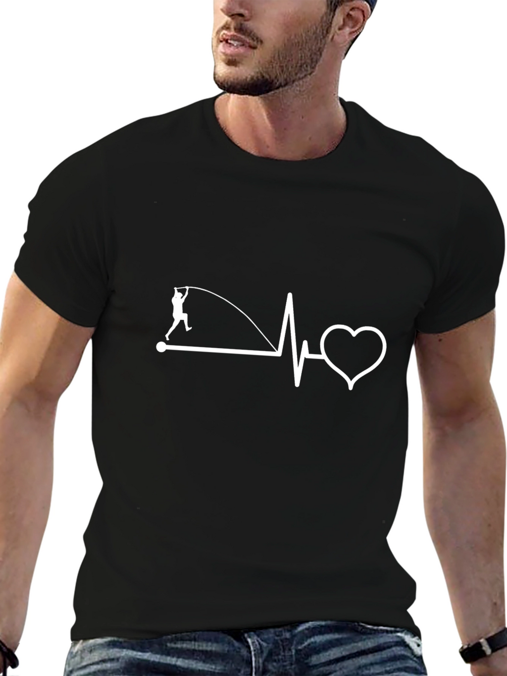 Pole Vault Heartbeat T-Shirt - Athlete Lover