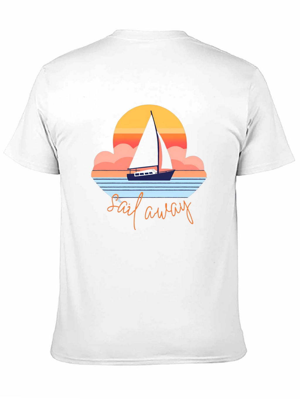Sail Away Graphic Tee - Retro Nautical Design
