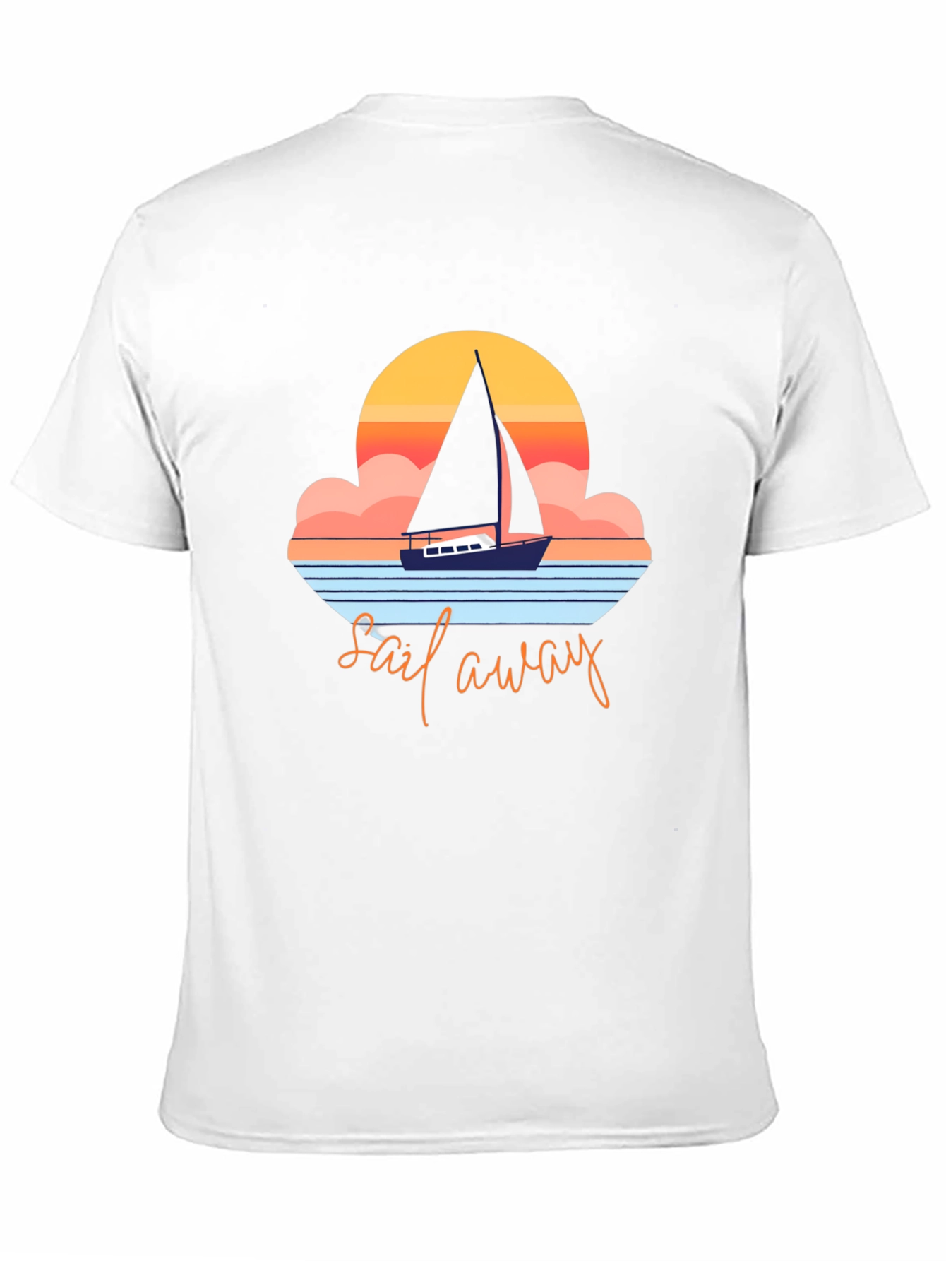 Sail Away Graphic Tee - Retro Nautical Design