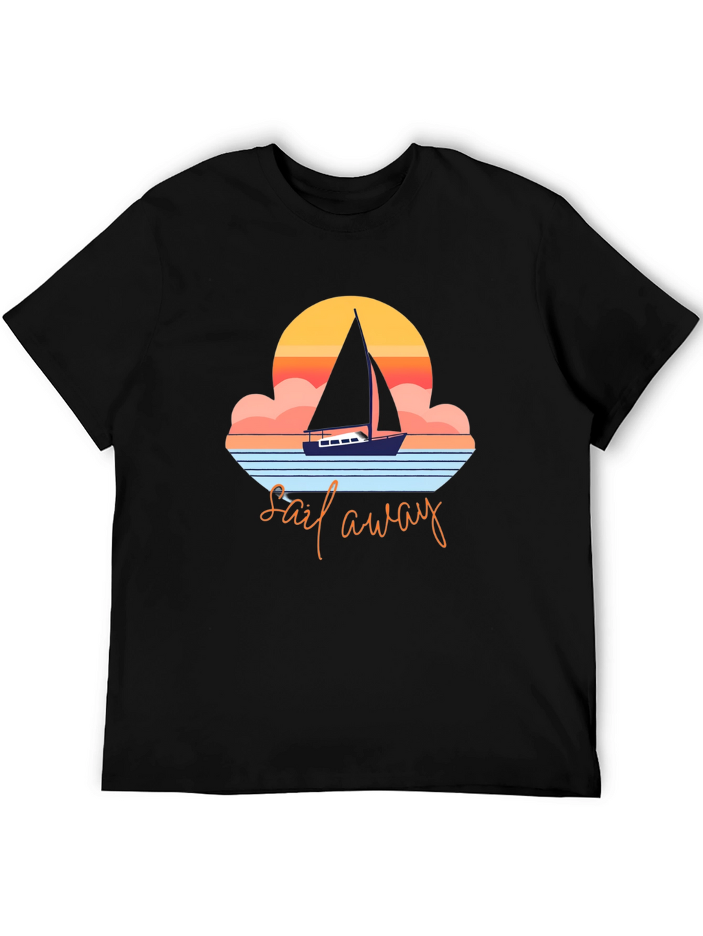 Sail Away Graphic Tee - Retro Nautical Design