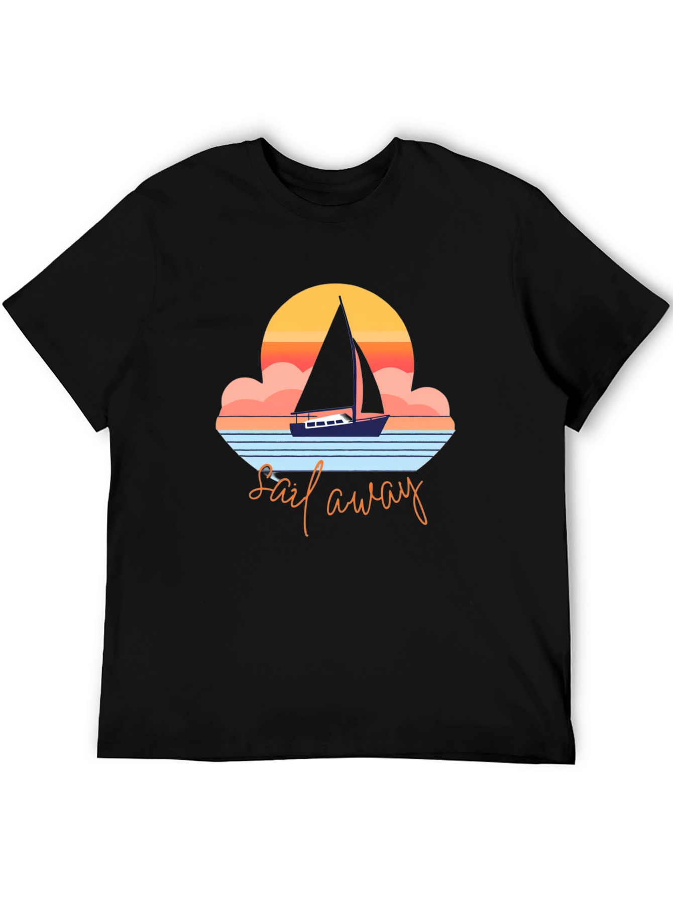 Sail Away Graphic Tee - Retro Nautical Design