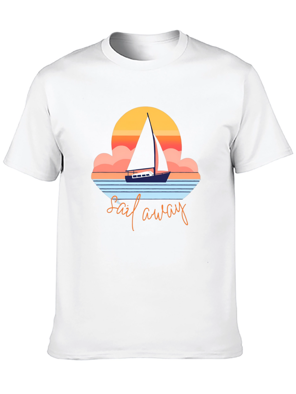 Sail Away Graphic Tee - Retro Nautical Design