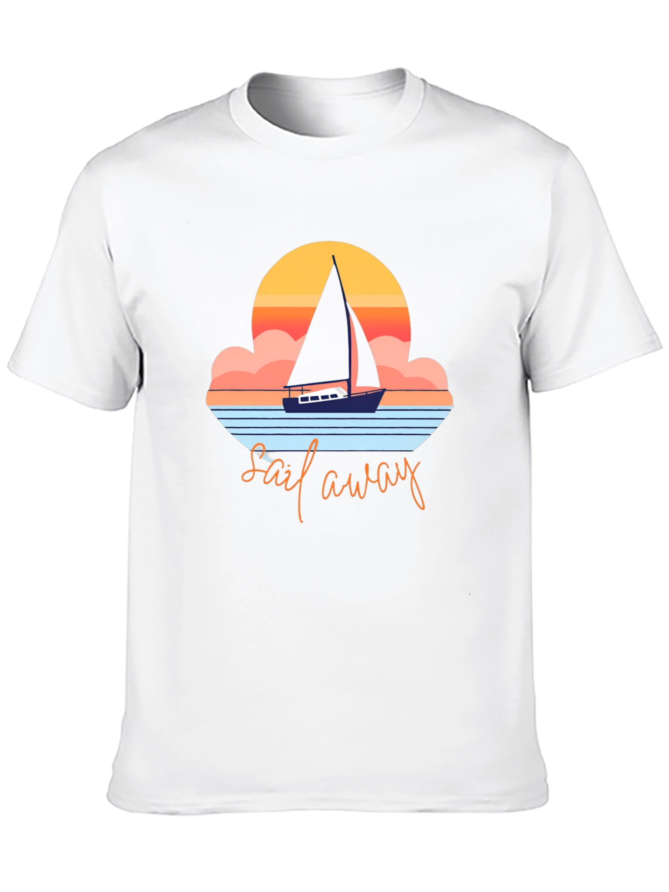 Sail Away Graphic Tee - Retro Nautical Design