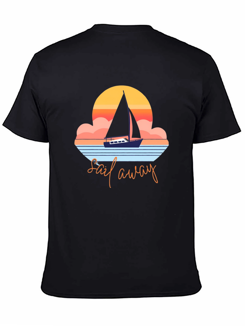 Sail Away Graphic Tee - Retro Nautical Design