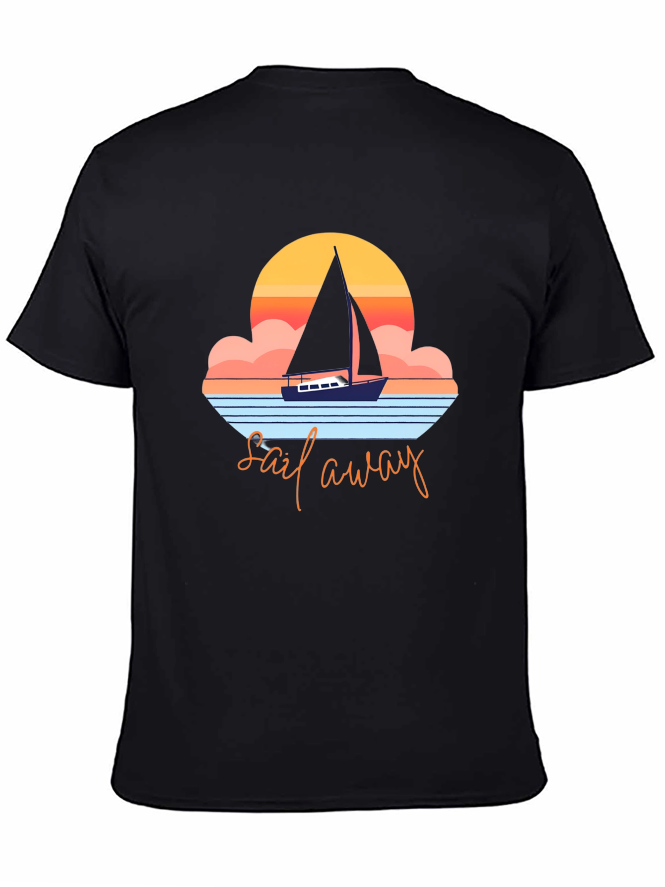 Sail Away Graphic Tee - Retro Nautical Design