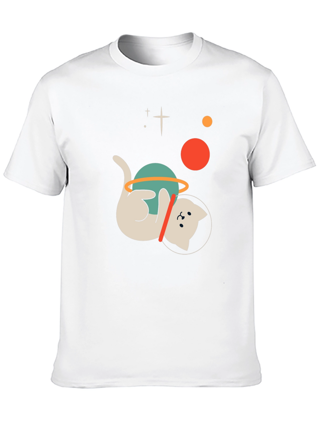 Astronaut Cat Graphic T-Shirt