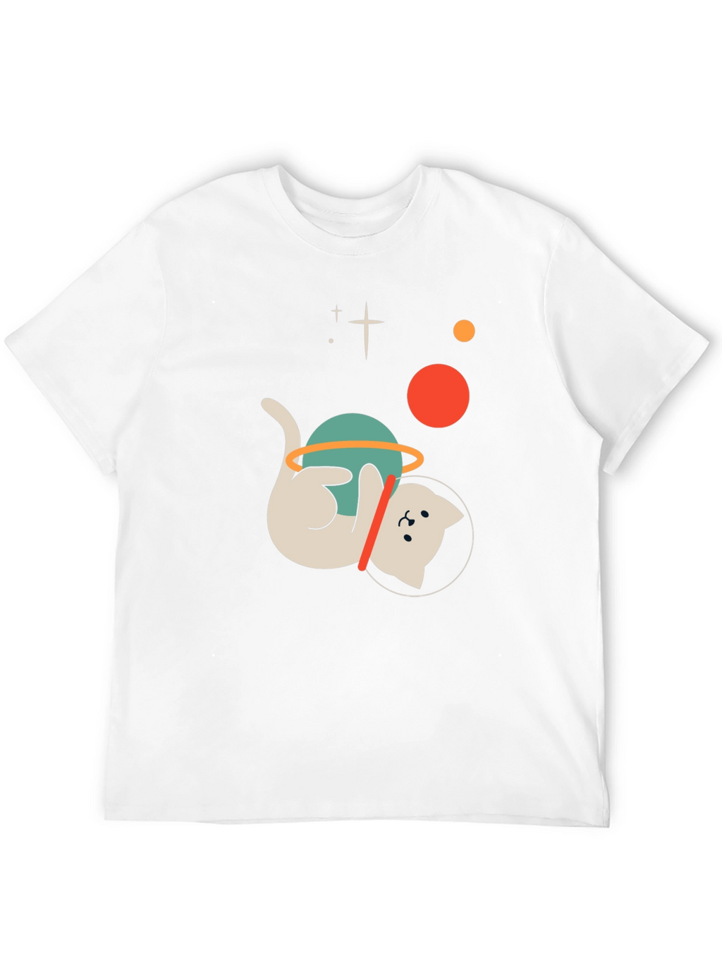 Astronaut Cat Graphic T-Shirt