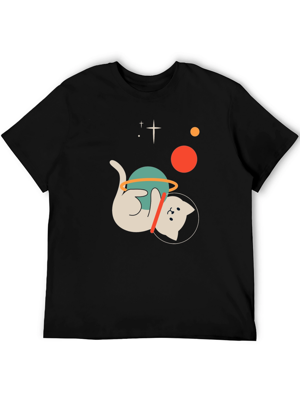 Astronaut Cat Graphic T-Shirt
