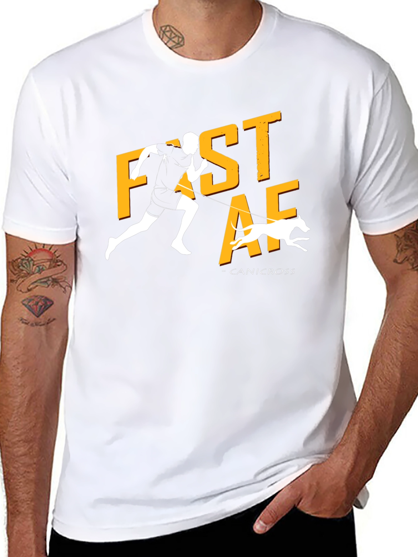 Fast AF Canicross Black T-Shirt - Running with Your Dog!