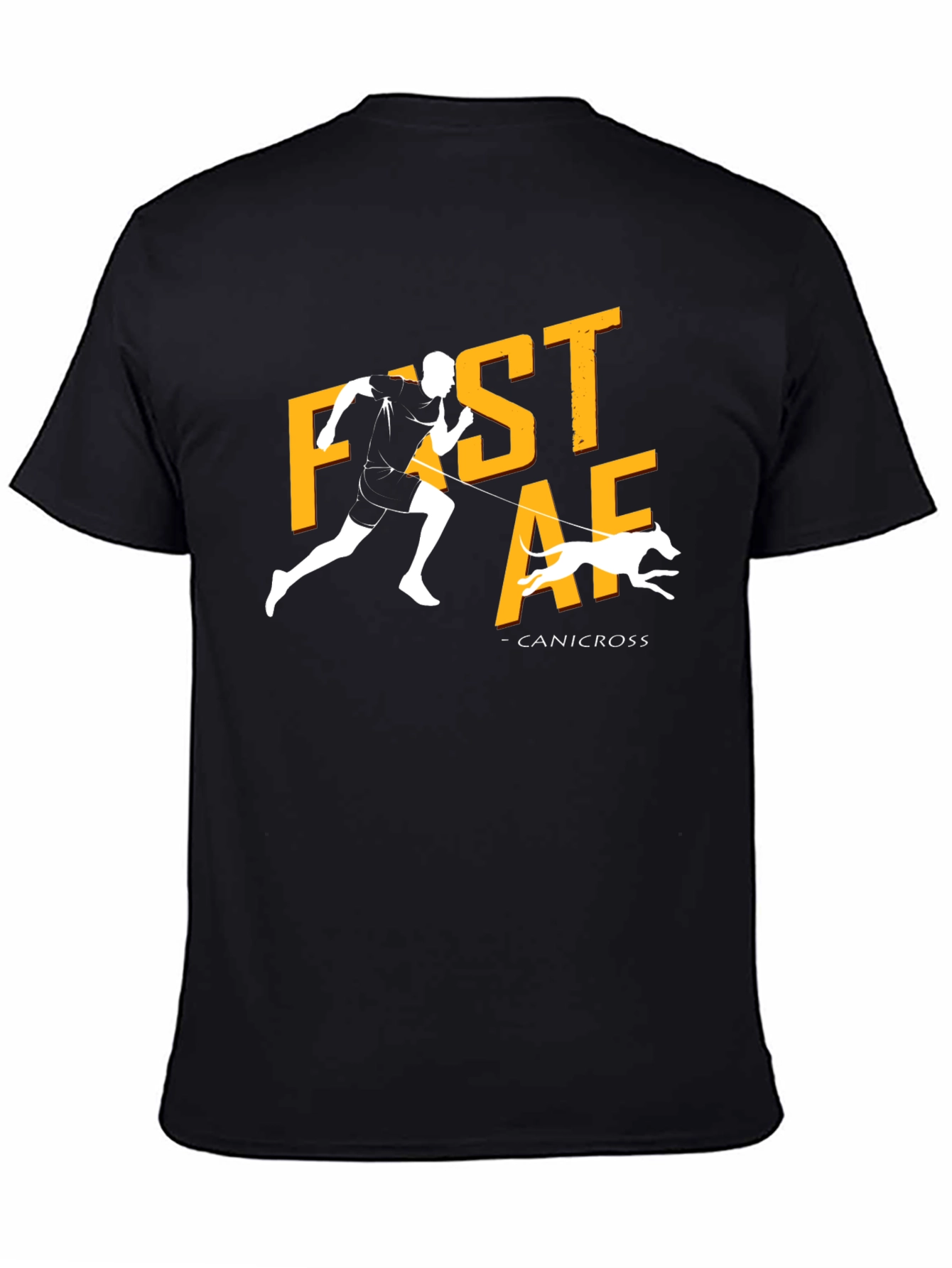 Fast AF Canicross Black T-Shirt - Running with Your Dog!
