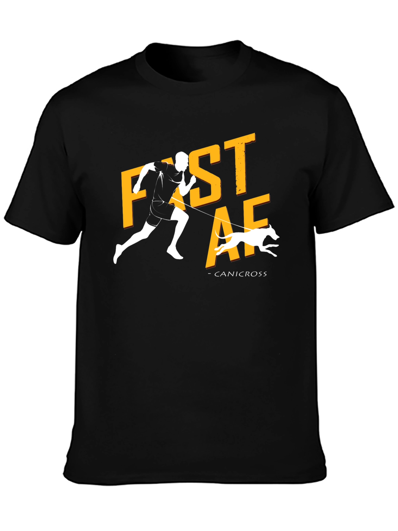 Fast AF Canicross Black T-Shirt - Running with Your Dog!