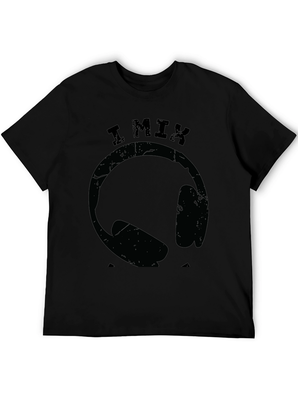 I Mix DJ Headphones Graphic Black T-Shirt