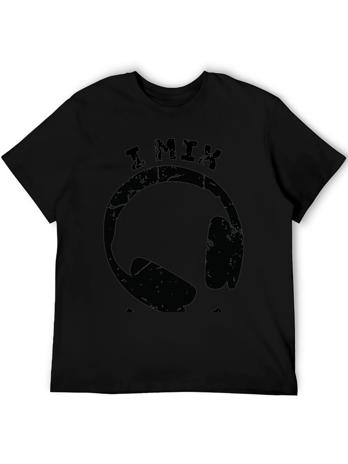 I Mix DJ Headphones Graphic Black T-Shirt