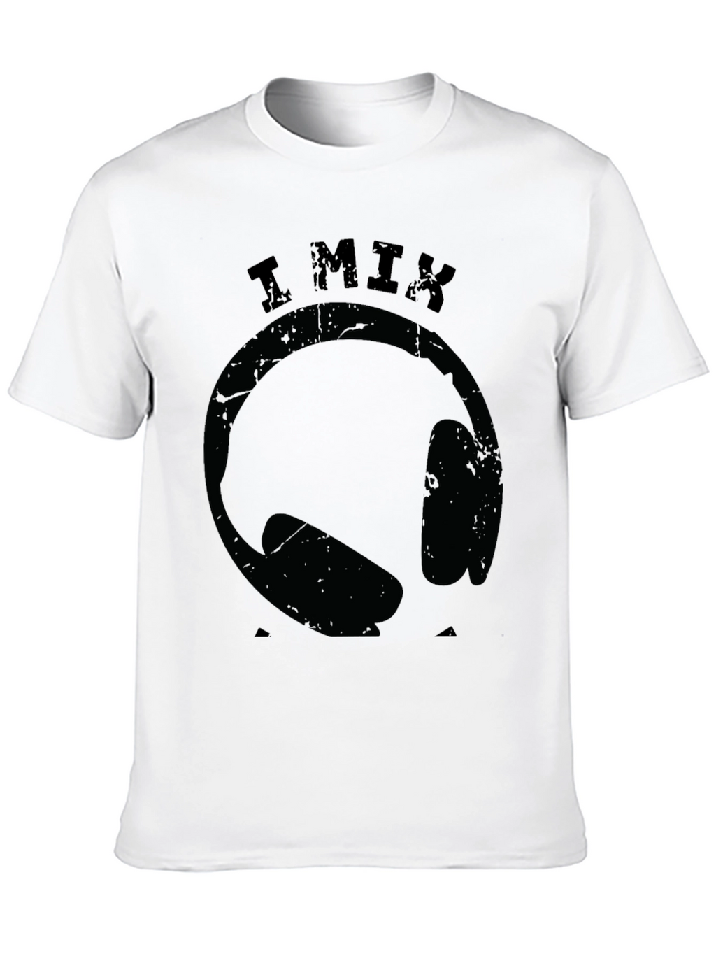 I Mix DJ Headphones Graphic Black T-Shirt