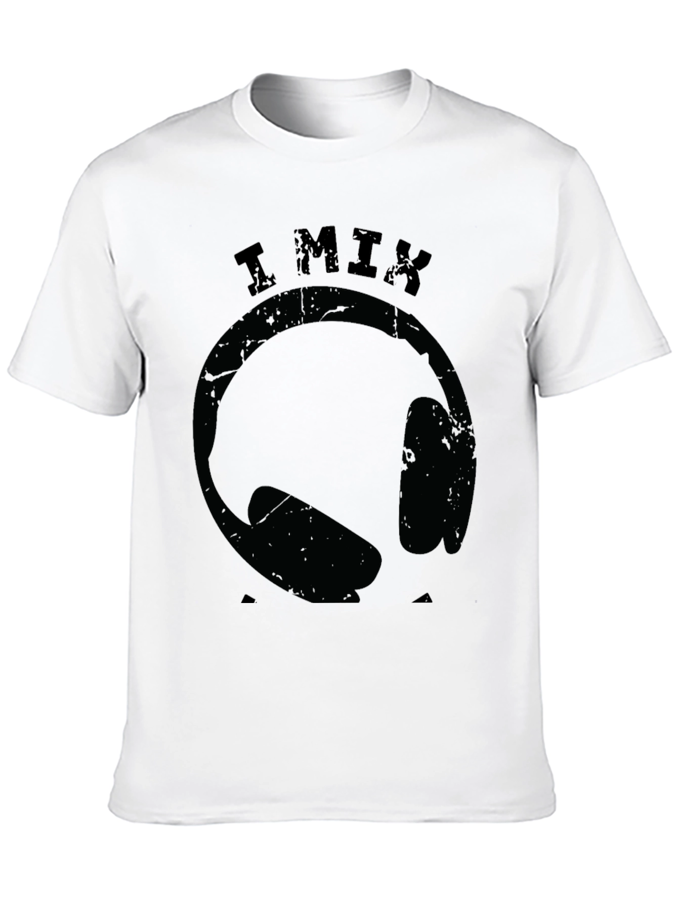 I Mix DJ Headphones Graphic Black T-Shirt