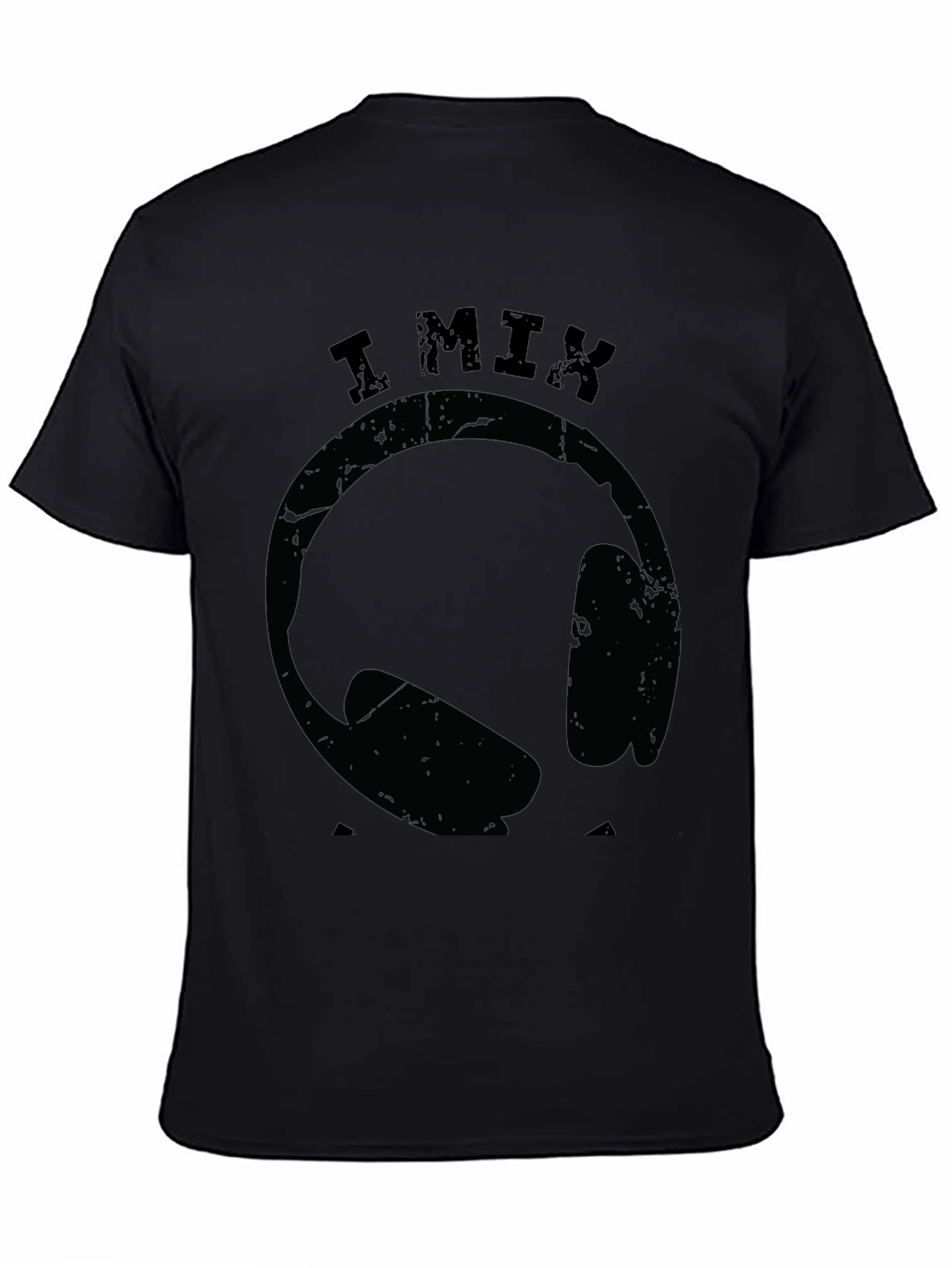 I Mix DJ Headphones Graphic Black T-Shirt