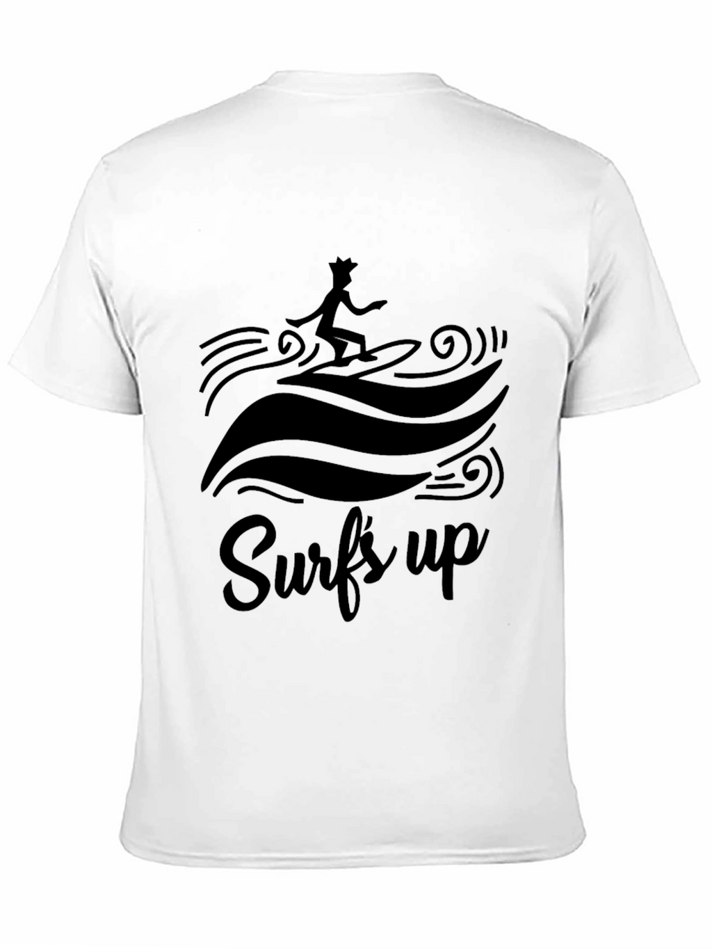 Surfs Up Graphic Tee - Black Cotton T-Shirt
