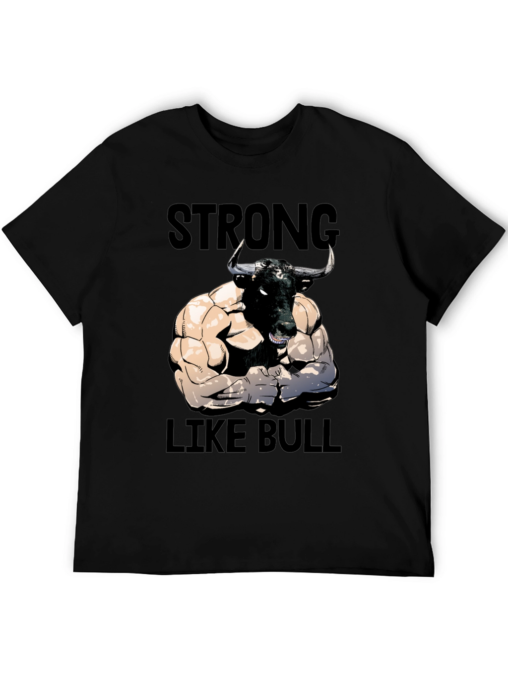 Strong Like Bull Graphic Tee - Mens Black T-Shirt