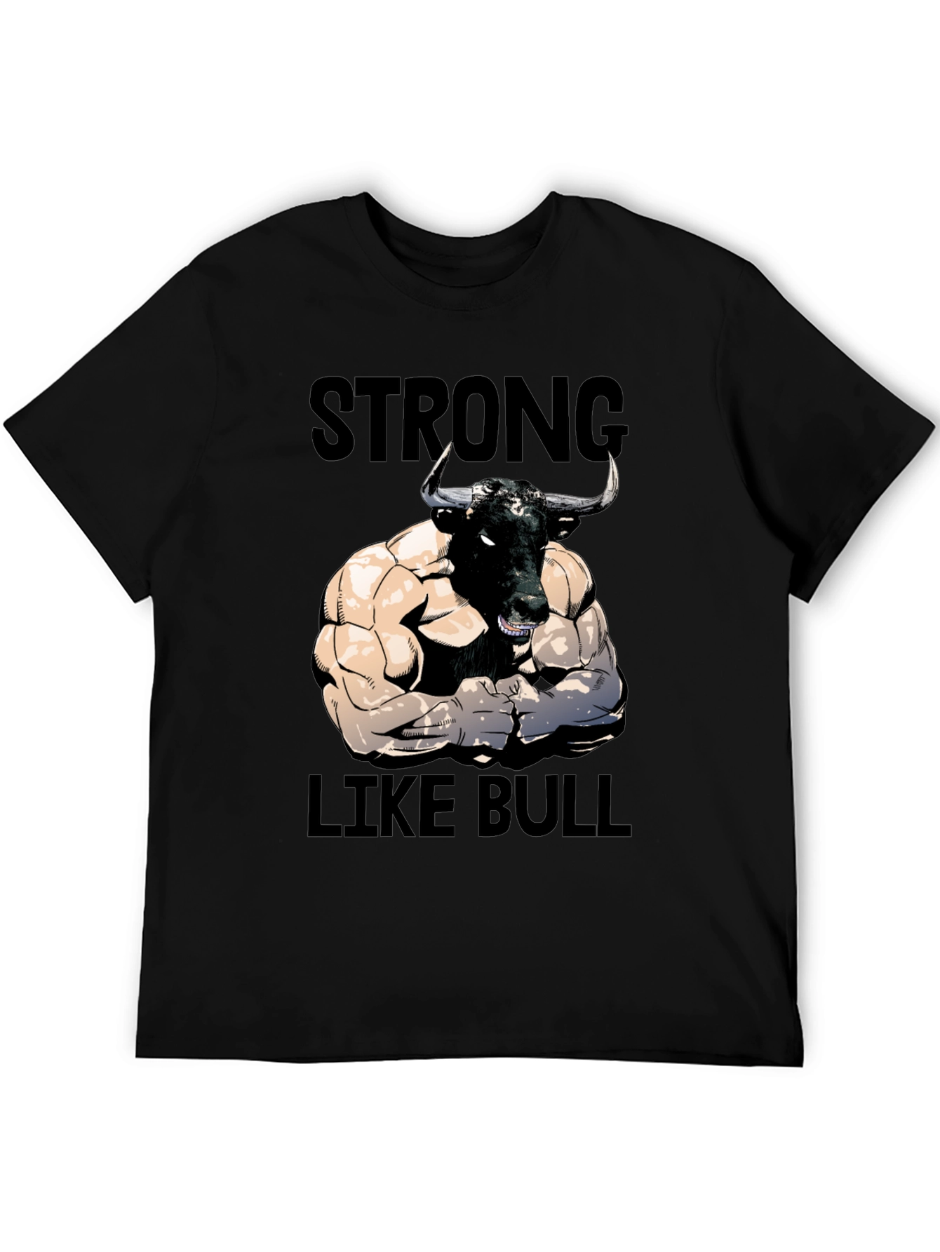 Strong Like Bull Graphic Tee - Mens Black T-Shirt