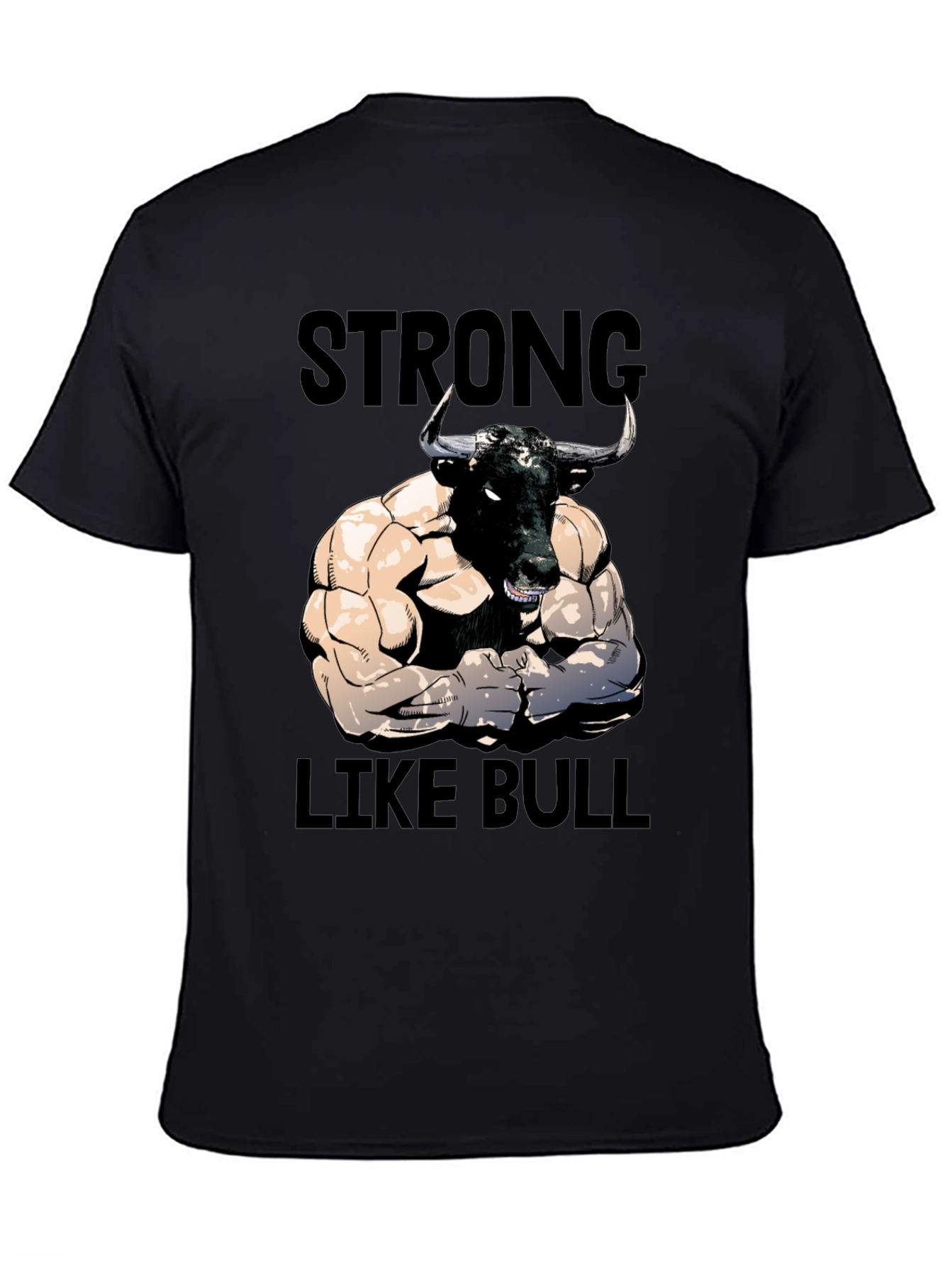 Strong Like Bull Graphic Tee - Mens Black T-Shirt