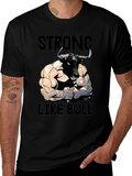 Strong Like Bull Graphic Tee - Mens Black T-Shirt