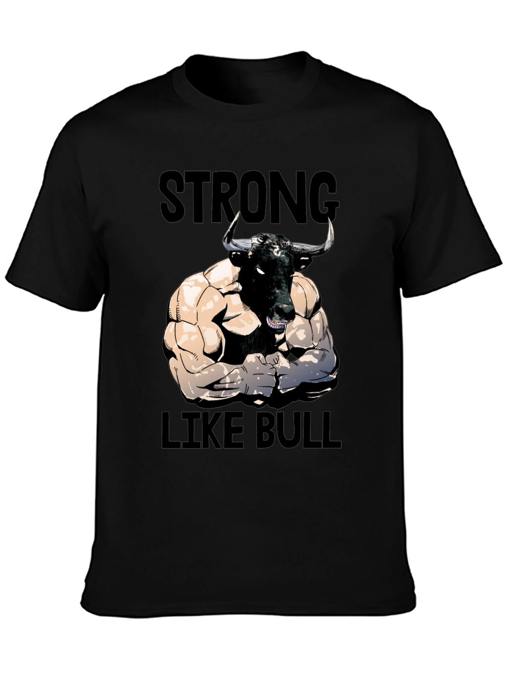 Strong Like Bull Graphic Tee - Mens Black T-Shirt