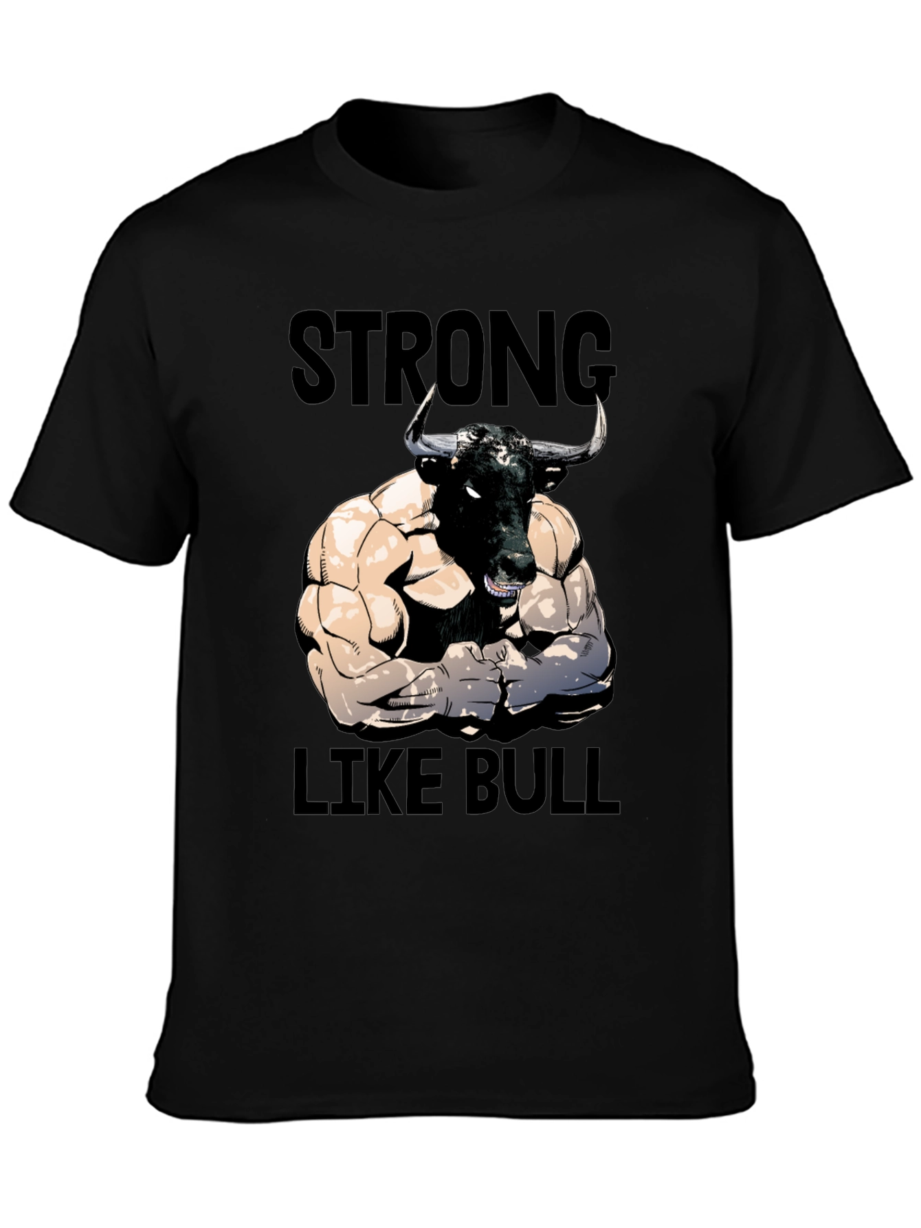 Strong Like Bull Graphic Tee - Mens Black T-Shirt