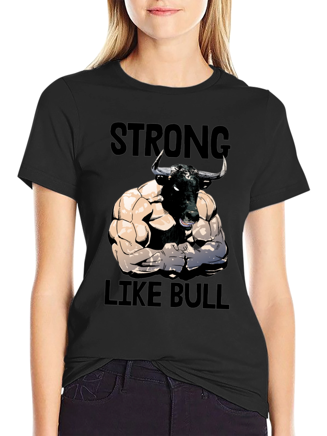 Strong Like Bull Graphic Tee - Mens Black T-Shirt