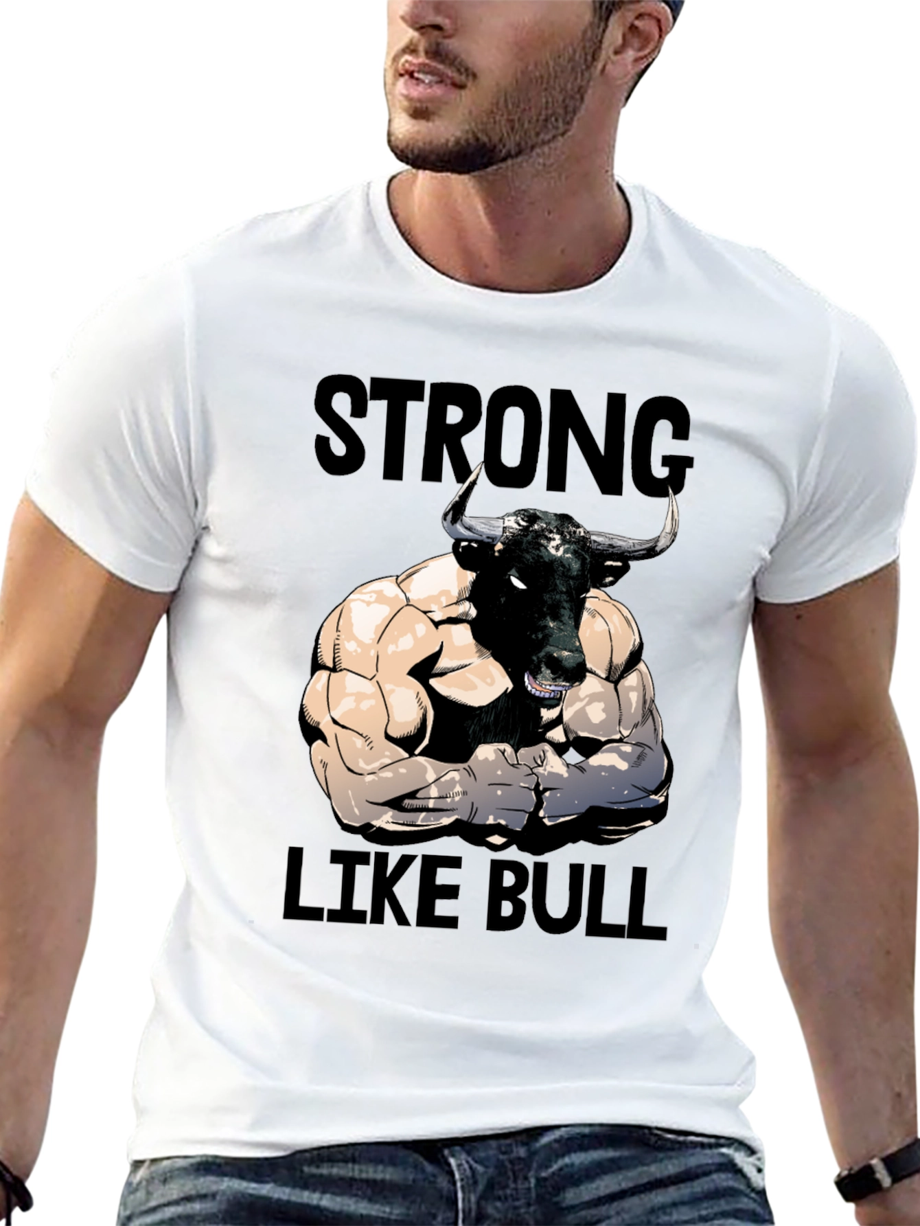 Strong Like Bull Graphic Tee - Mens Black T-Shirt