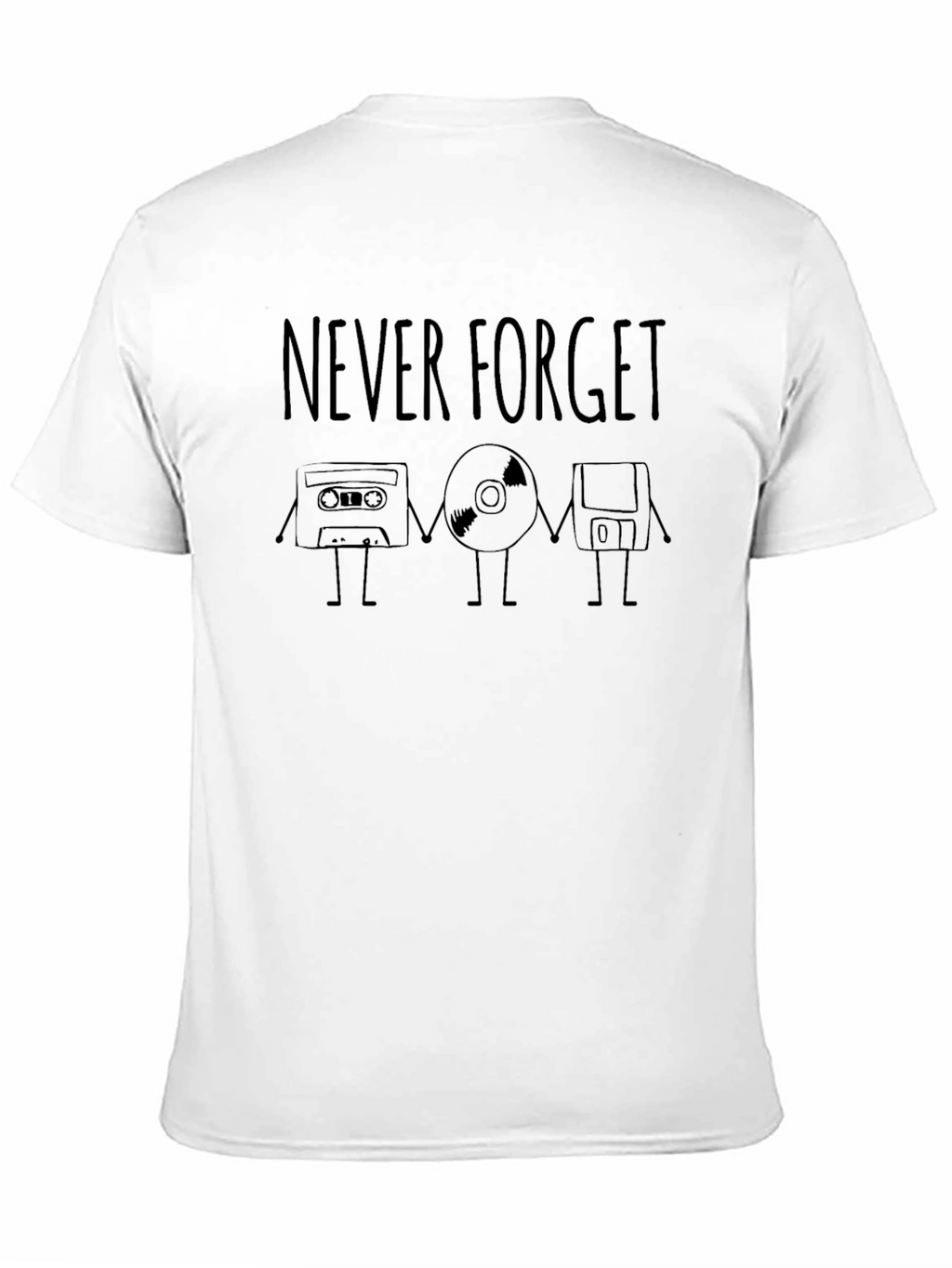 Never Forget Cassette CD Floppy Disk T-Shirt