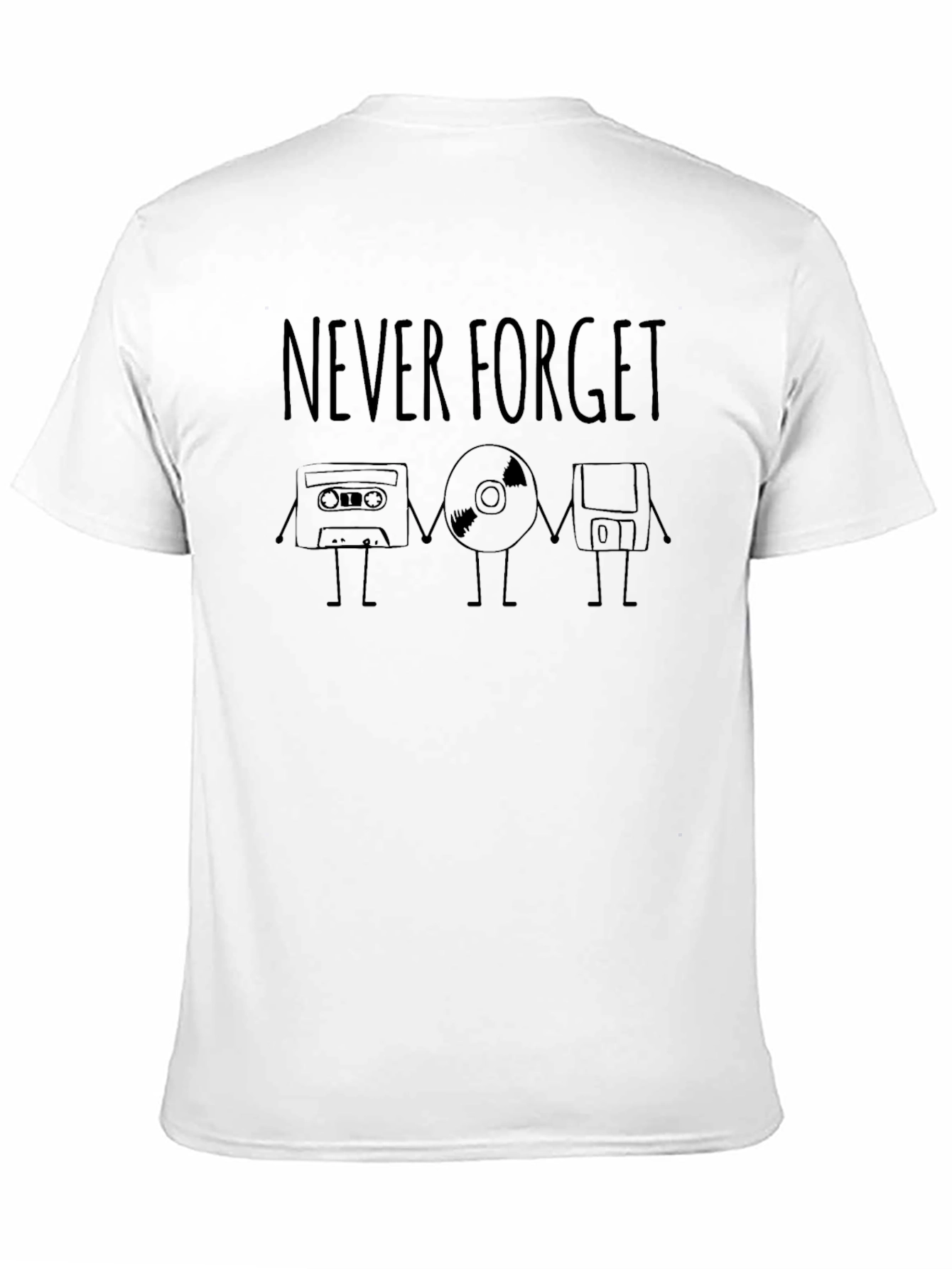 Never Forget Cassette CD Floppy Disk T-Shirt