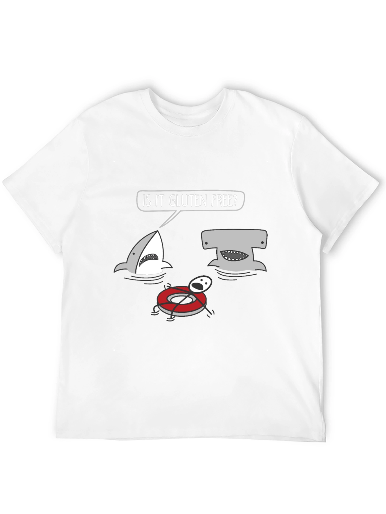 Gluten Free Shark Humor Graphic Tee