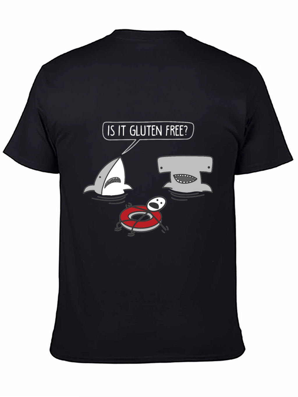 Gluten Free Shark Humor Graphic Tee