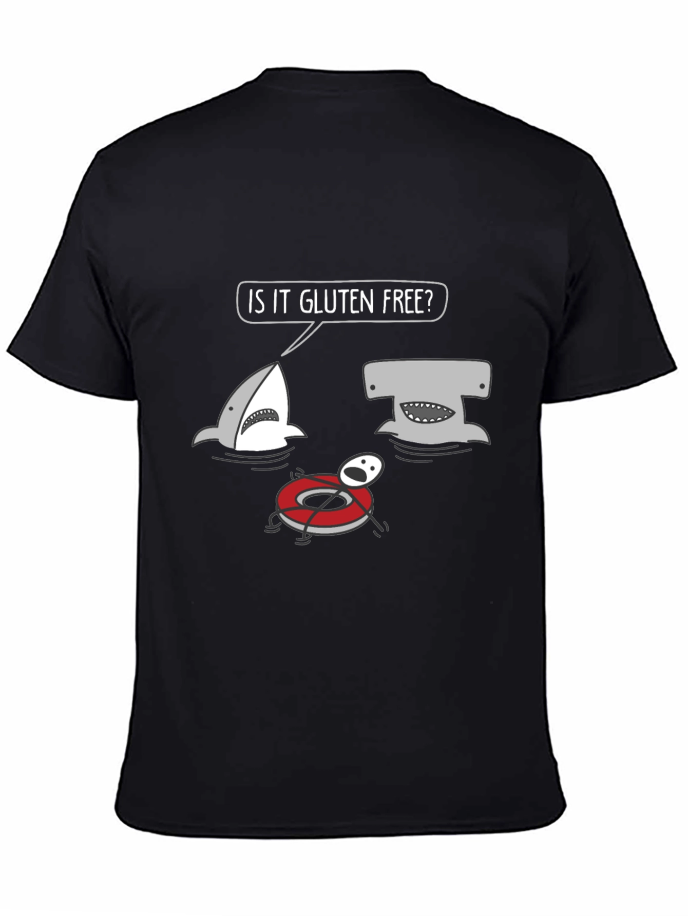 Gluten Free Shark Humor Graphic Tee