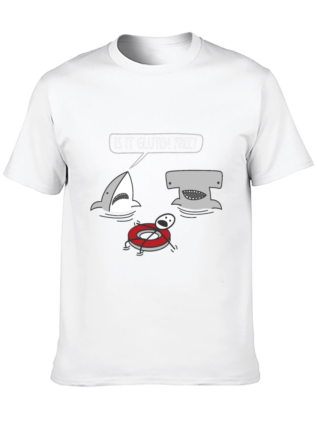 Gluten Free Shark Humor Graphic Tee