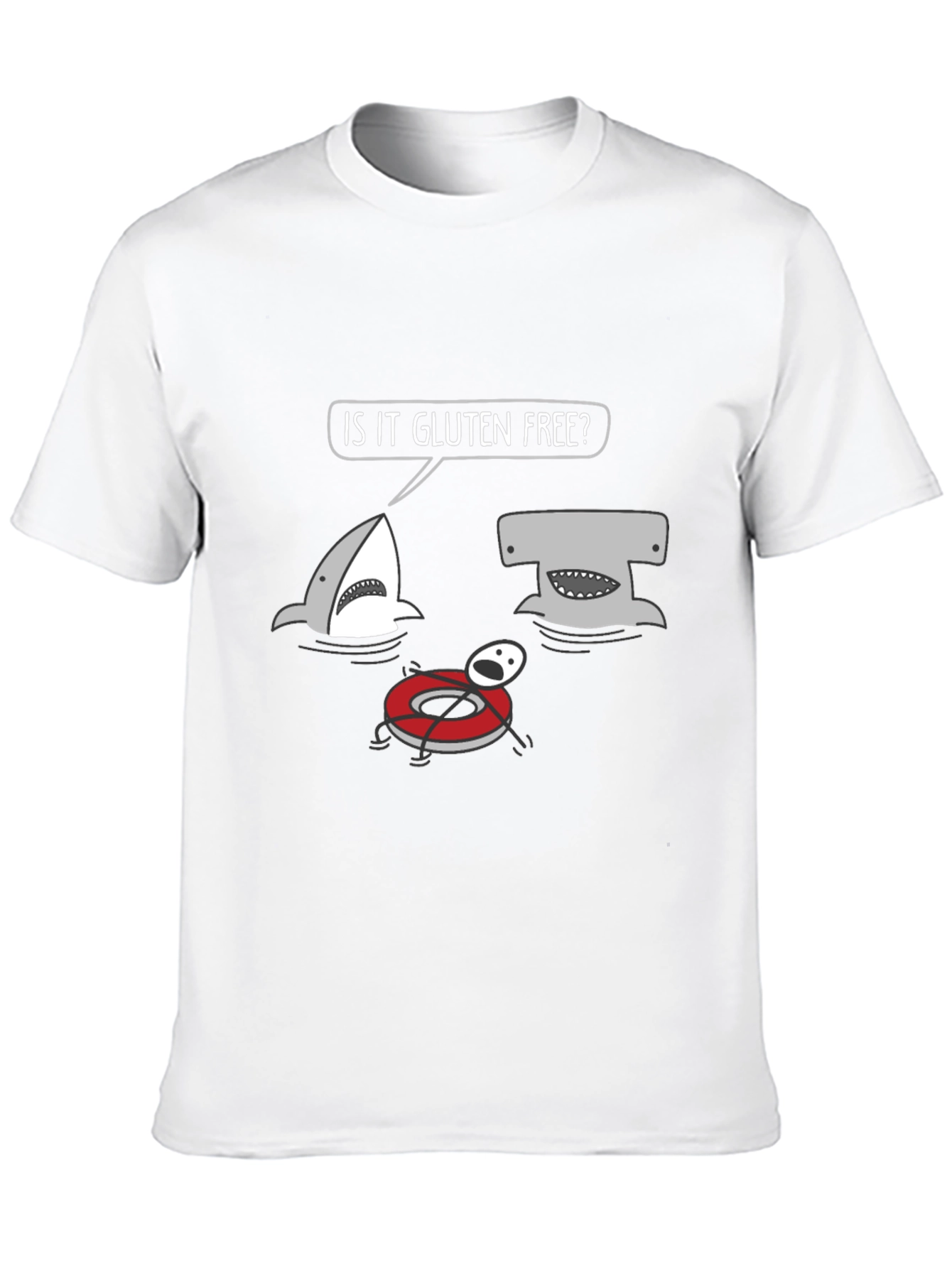 Gluten Free Shark Humor Graphic Tee