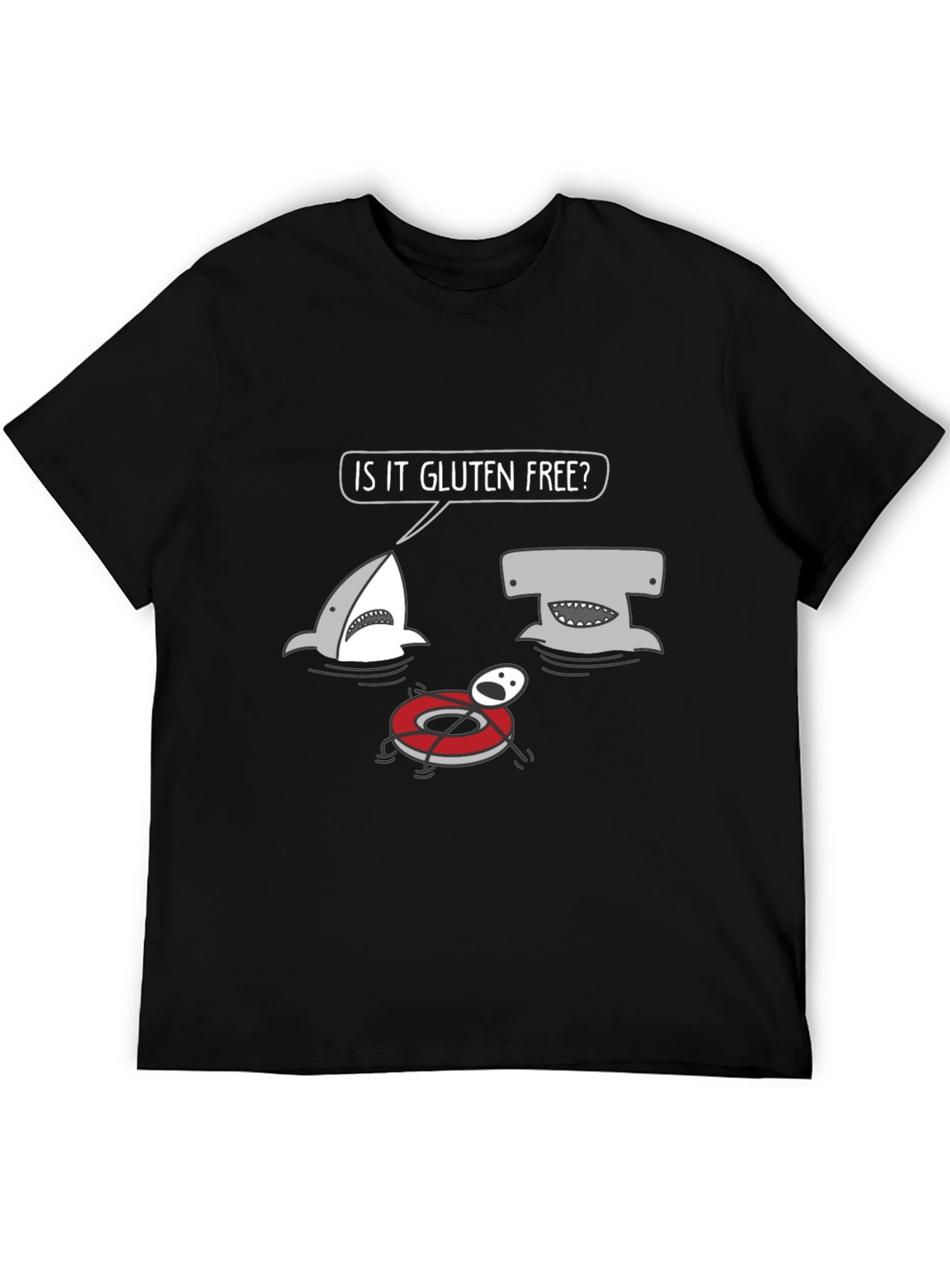 Gluten Free Shark Humor Graphic Tee