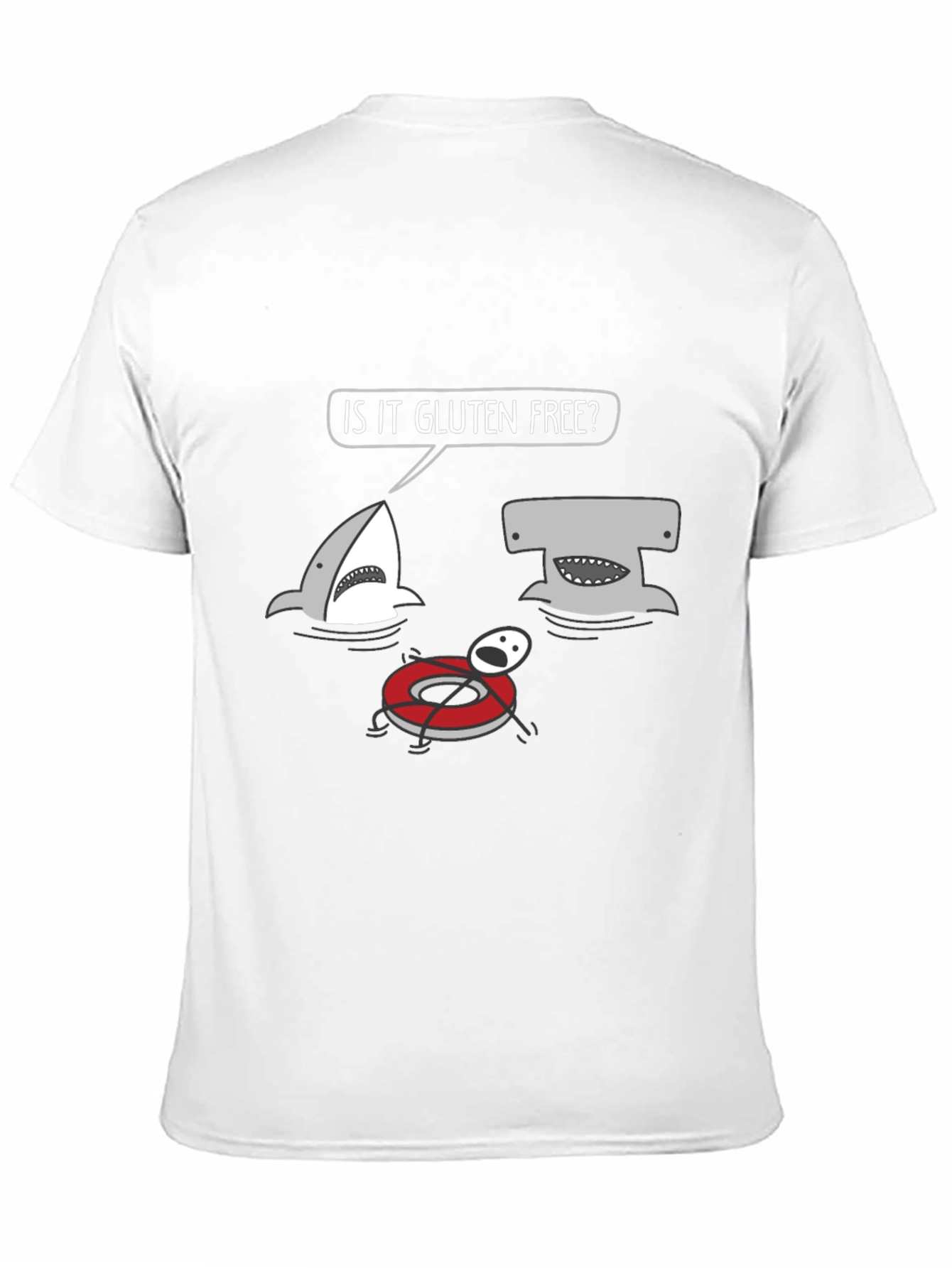 Gluten Free Shark Humor Graphic Tee