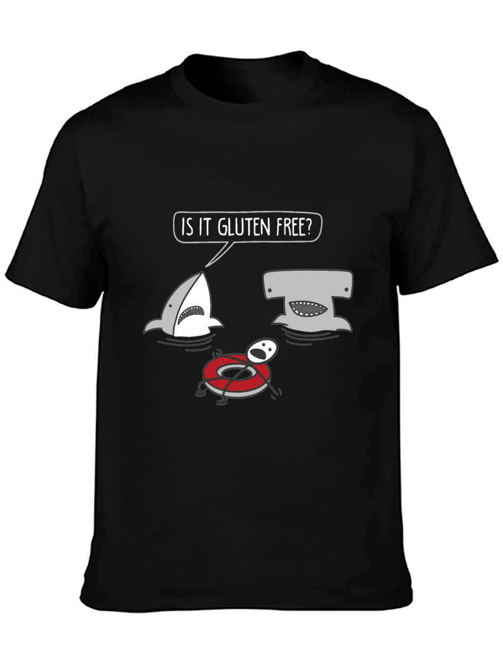 Gluten Free Shark Humor Graphic Tee