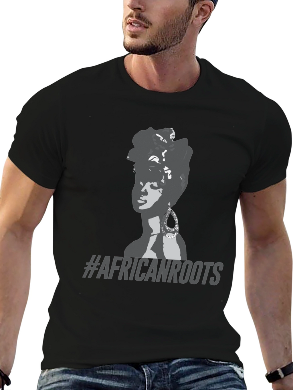 African Roots Graphic T-Shirt - Black