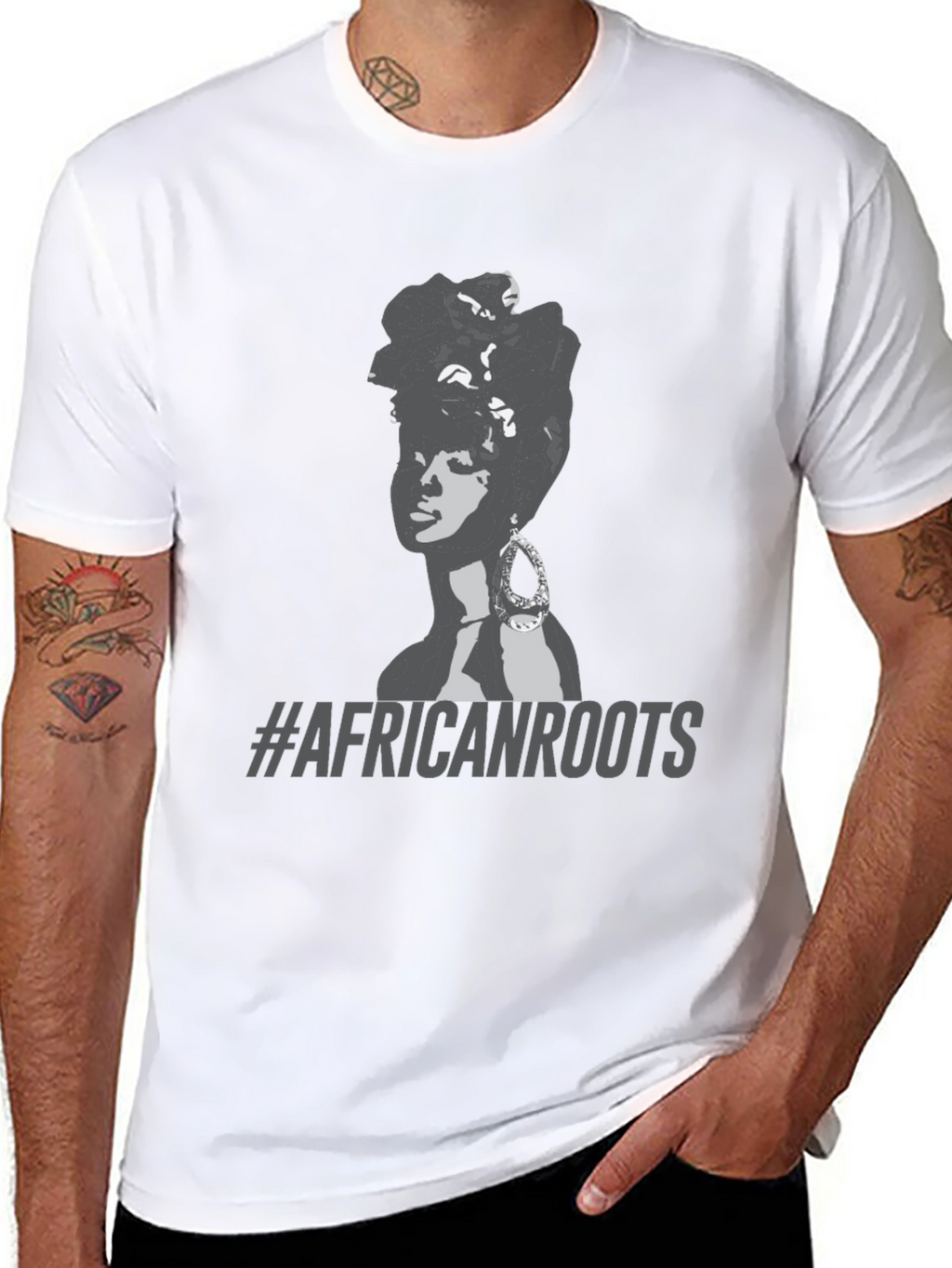 African Roots Graphic T-Shirt - Black