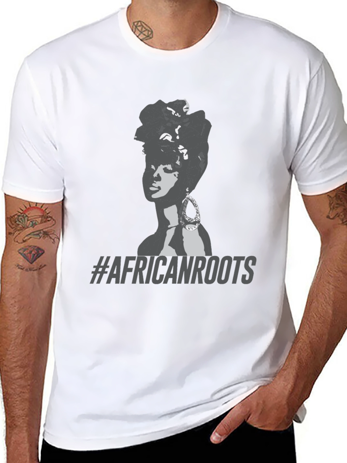 African Roots Graphic T-Shirt - Black