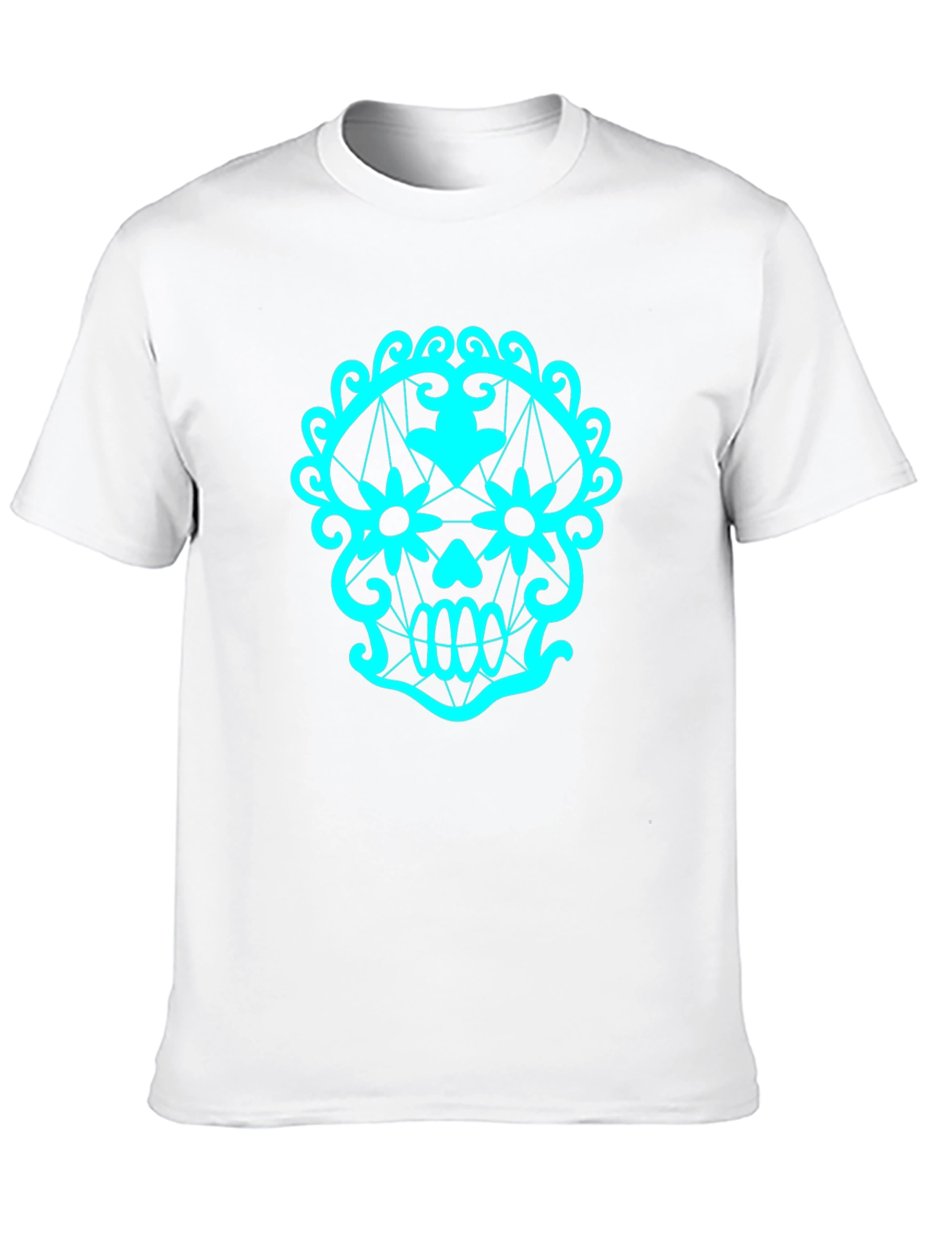 Sugar Skull Graphic Tee - Black Cotton T-Shirt