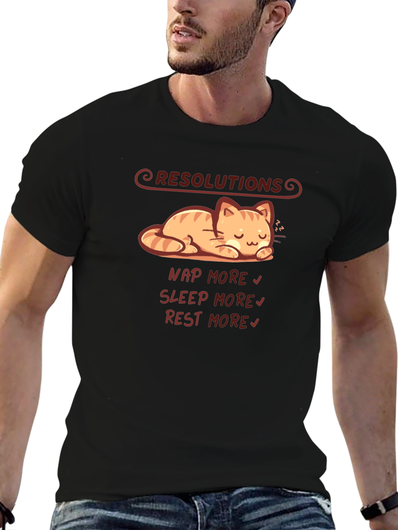 Lazy Cat Resolutions T-Shirt - Nap Sleep Rest More!