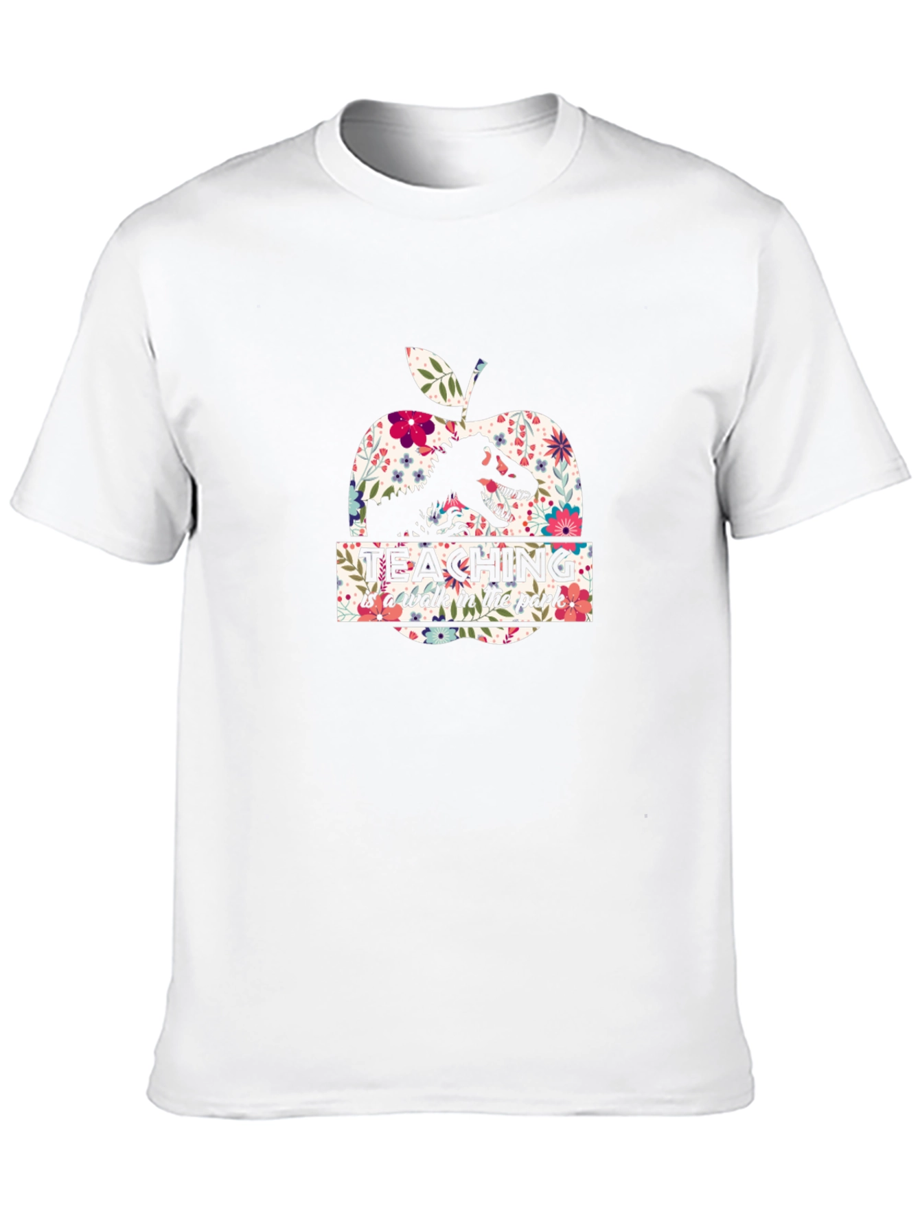 Dinosaur Apple Teacher T-Shirt